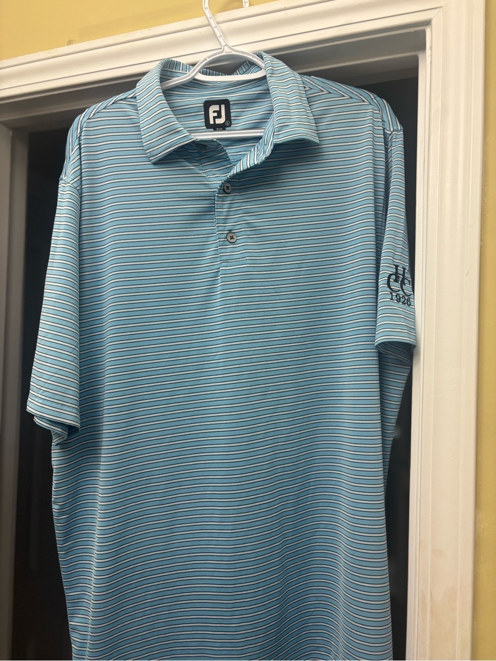 FootJoy Men’s Light Blue Striped Golf Polo